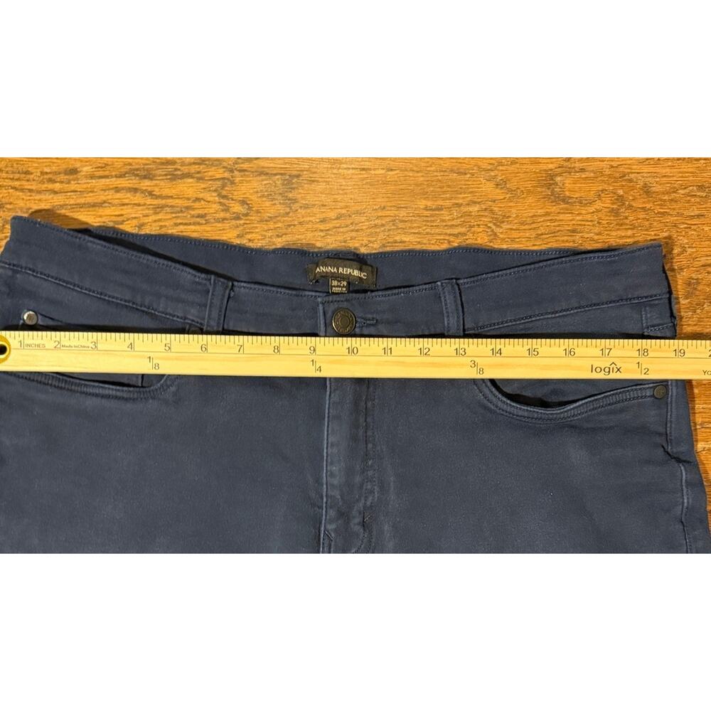 Banana Republic 38x29 Mens Navy Blue Stretch Jeans Style Pants Slim Straight - Picture 7 of 11
